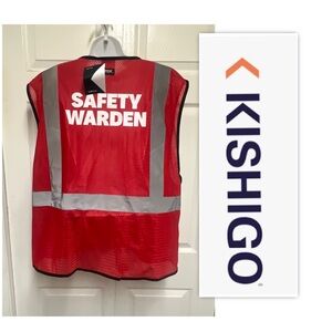 Kishigo Red Safety Warden Mesh Vest